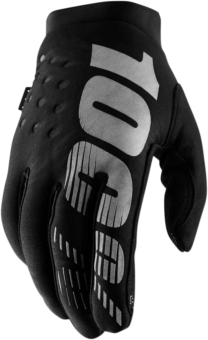 100% Brisker Gloves - Black/Gray - Medium 10003-00001