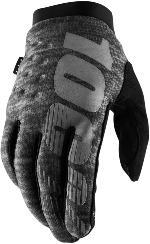 100% Brisker Gloves - Heather Gray - Small 10003-00020