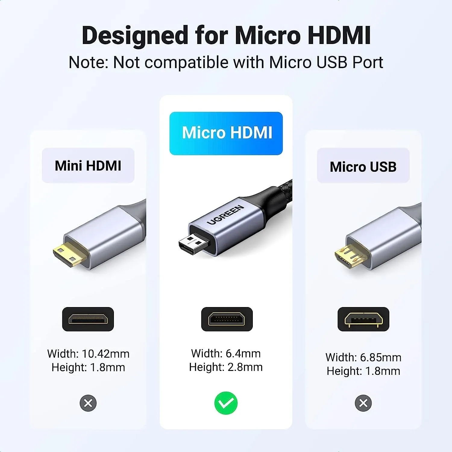 15516 8K Micro-HDMI to HDMI Cable | 1M