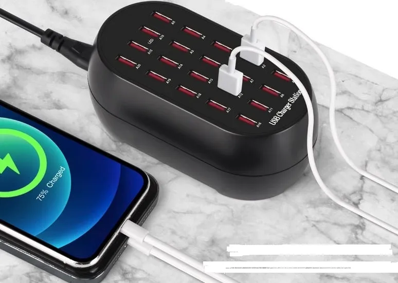 20-Port USB Charging Station | 100W | 5V/1A-2.4A