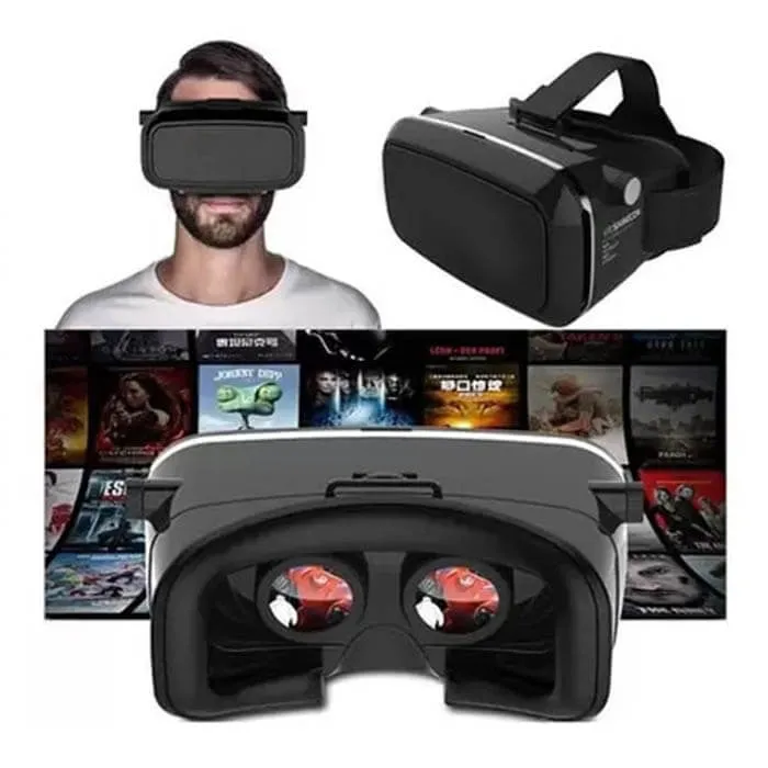 3D VR BOX Virtual Reality Headset Glasses Anti-Radiation Adjustable Screen Headband Latest VR Box for All Android & Iphone for Movies, Gaming Etc