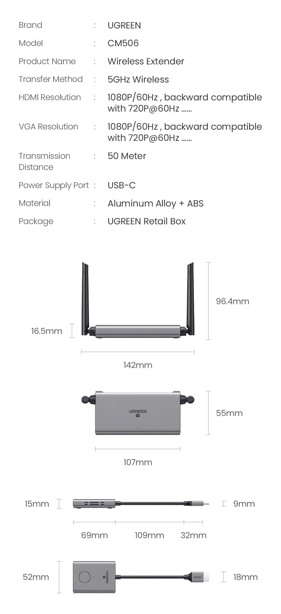 50633A Wireless HDMI Extender | Transmitter & Receiver | 70m