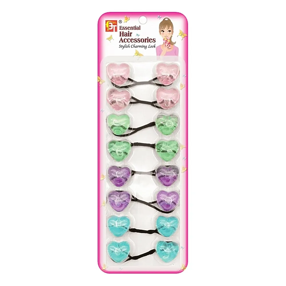 8PCS PONYTAIL HOLDERS HEART