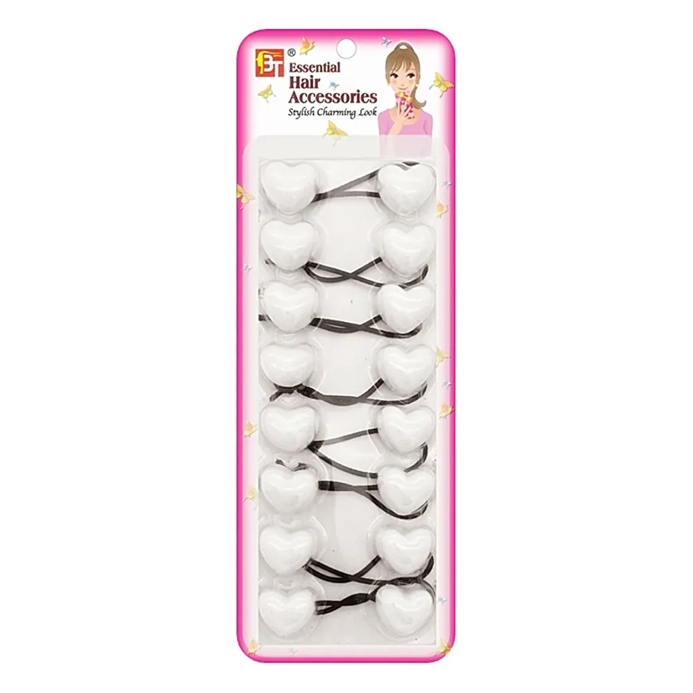 8PCS PONYTAIL HOLDERS HEART