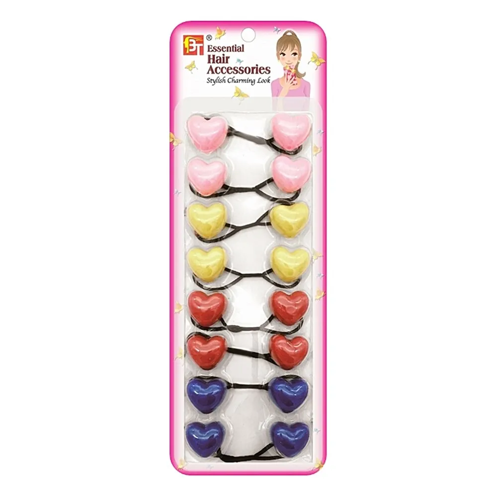 8PCS PONYTAIL HOLDERS HEART