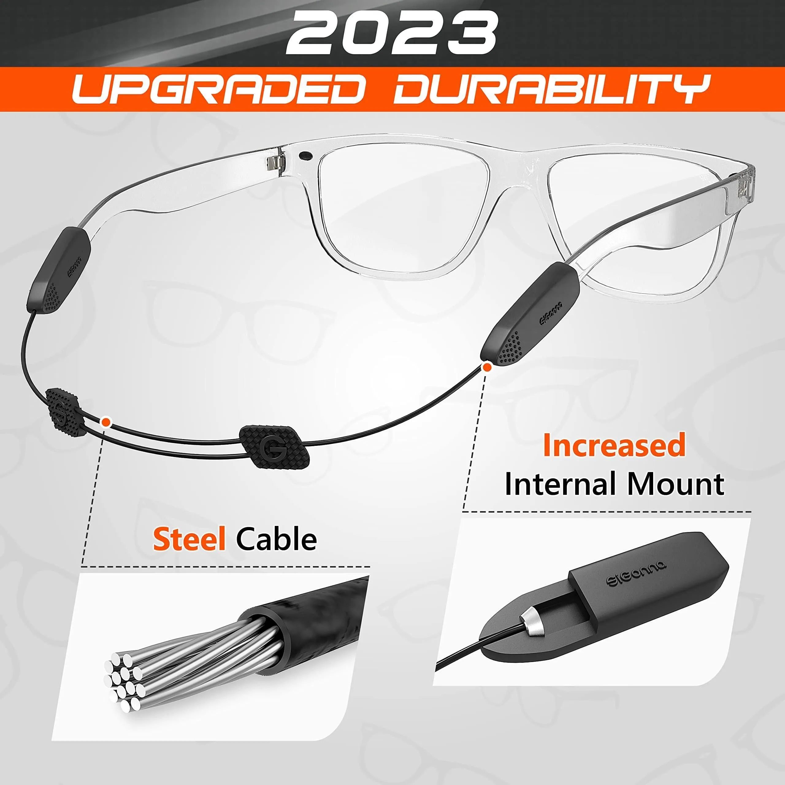 Adjustable Glasses Strap3 Pcs Eyeglasses Holders No Tail 3 Pcs XL Size 17 inch