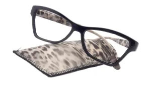 Avian,  (Premium) Reading Glasses, High End Reader  1.25 to  3 Magnifying Eyeglass, Cat Eye (Black N Brown) Feather Pattern. NY Fifth Avenue