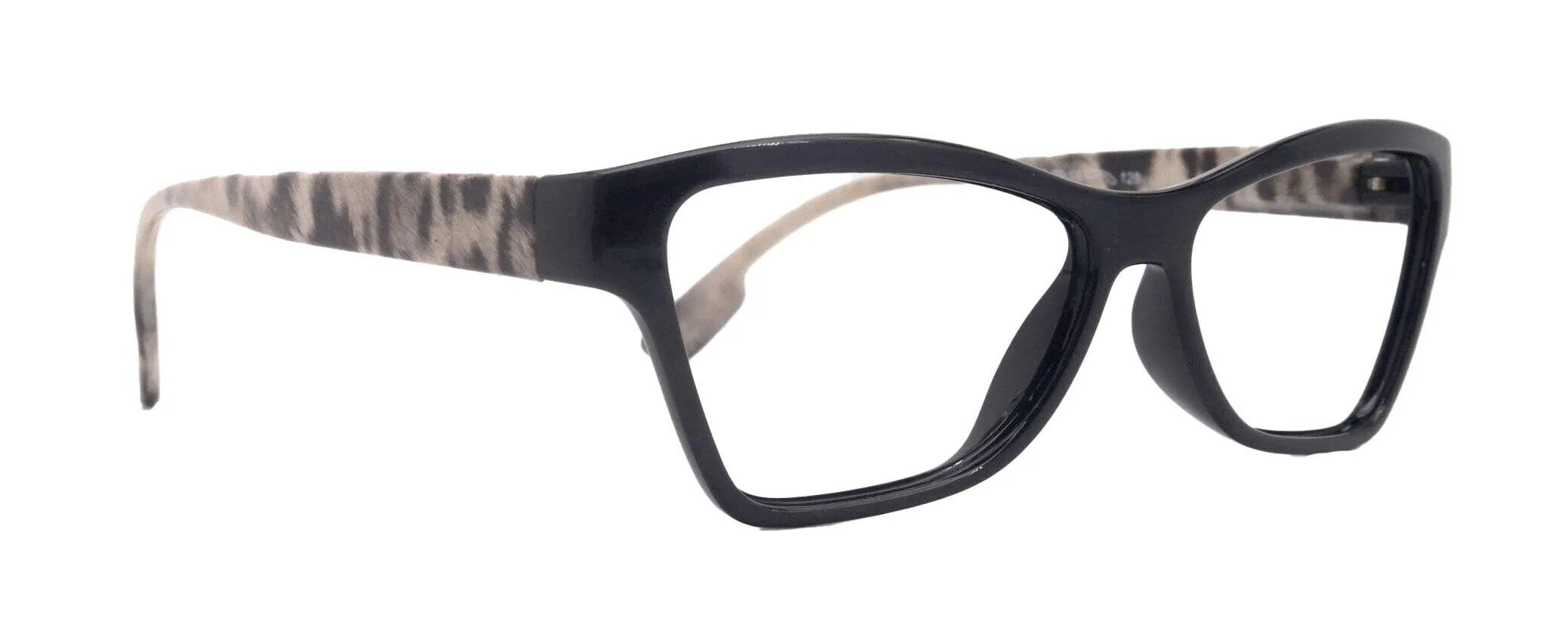 Avian,  (Premium) Reading Glasses, High End Reader  1.25 to  3 Magnifying Eyeglass, Cat Eye (Black N Brown) Feather Pattern. NY Fifth Avenue