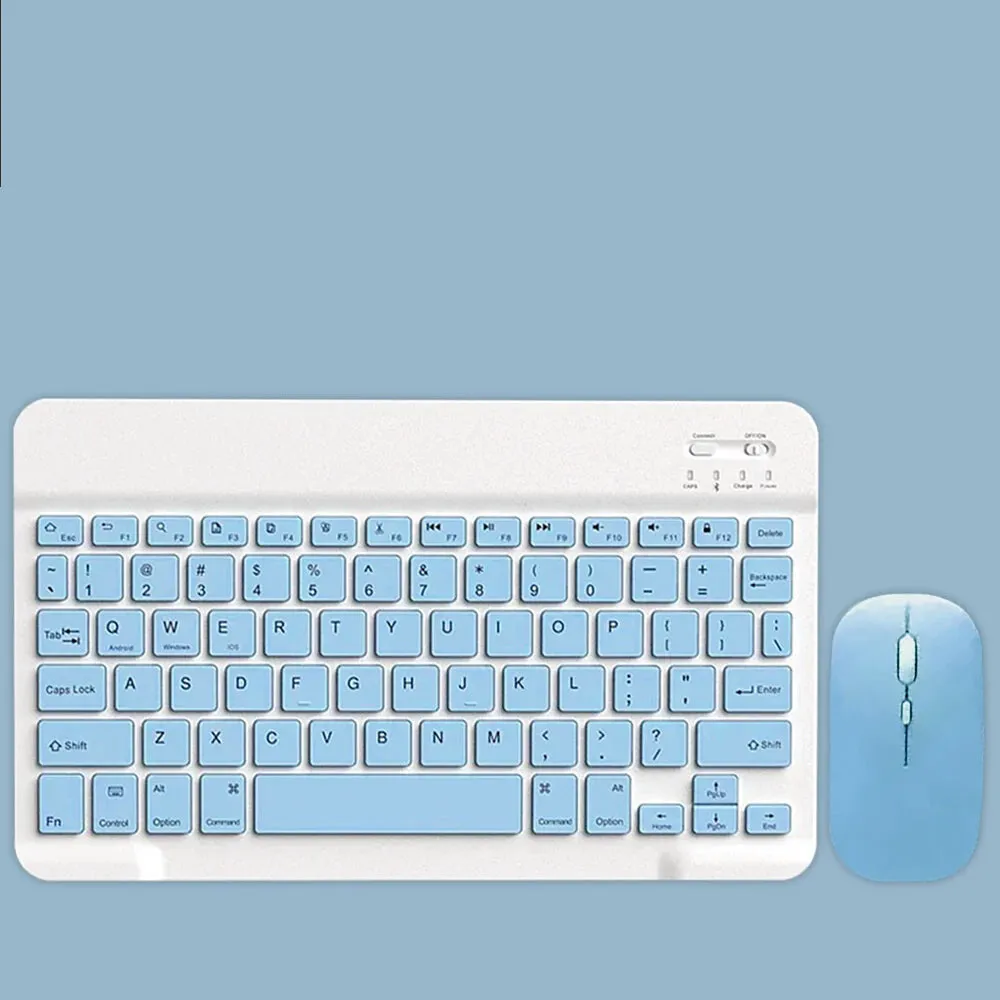 Bluetooth Keyboard For Android Ios Windows Ipad Long Standby Blue