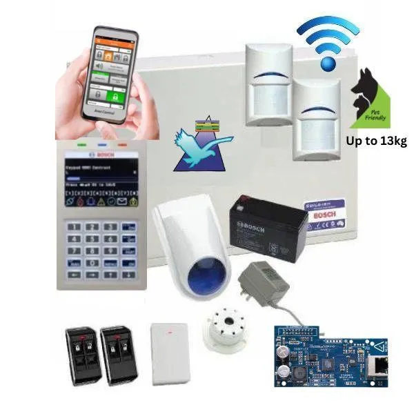 Bosch Solution 6000 Alarm System IP Kit, 2 x Wireless Detectors   Remote Controls