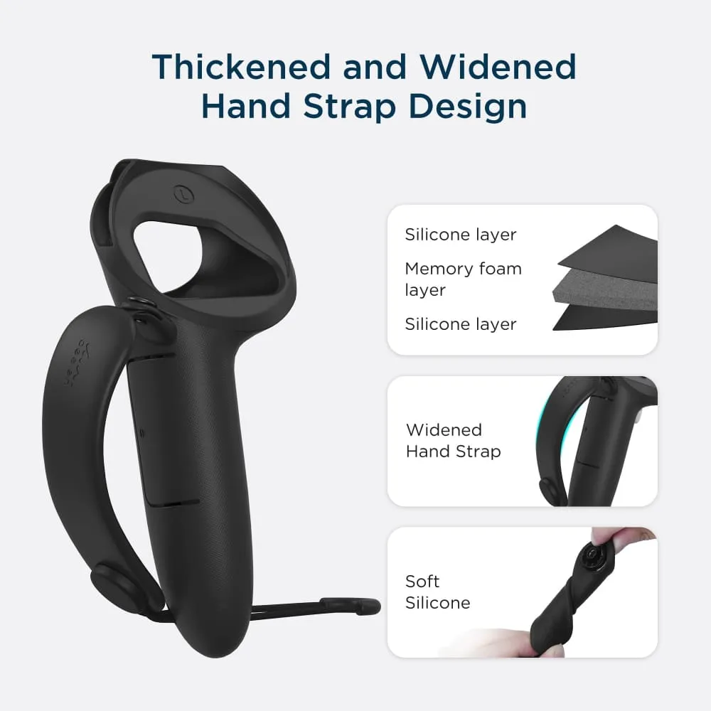 Both Side Controller Grips with Hand Strap for Oculus Quest 2