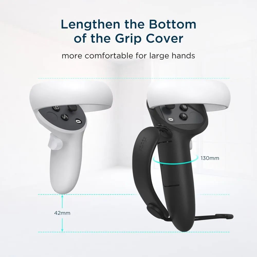 Both Side Controller Grips with Hand Strap for Oculus Quest 2