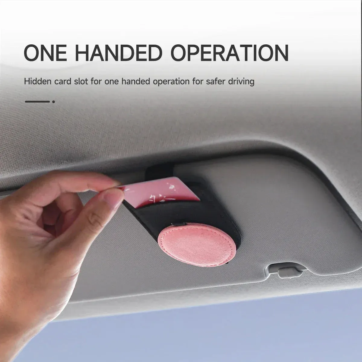 Car Sun Visor Clip Glasses Case Pu Leather Sunglasses Holder For Auto Visor Fits Most Glasses And Cards