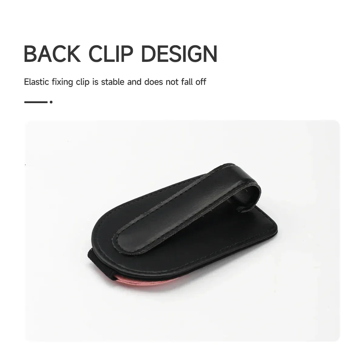 Car Sun Visor Clip Glasses Case Pu Leather Sunglasses Holder For Auto Visor Fits Most Glasses And Cards