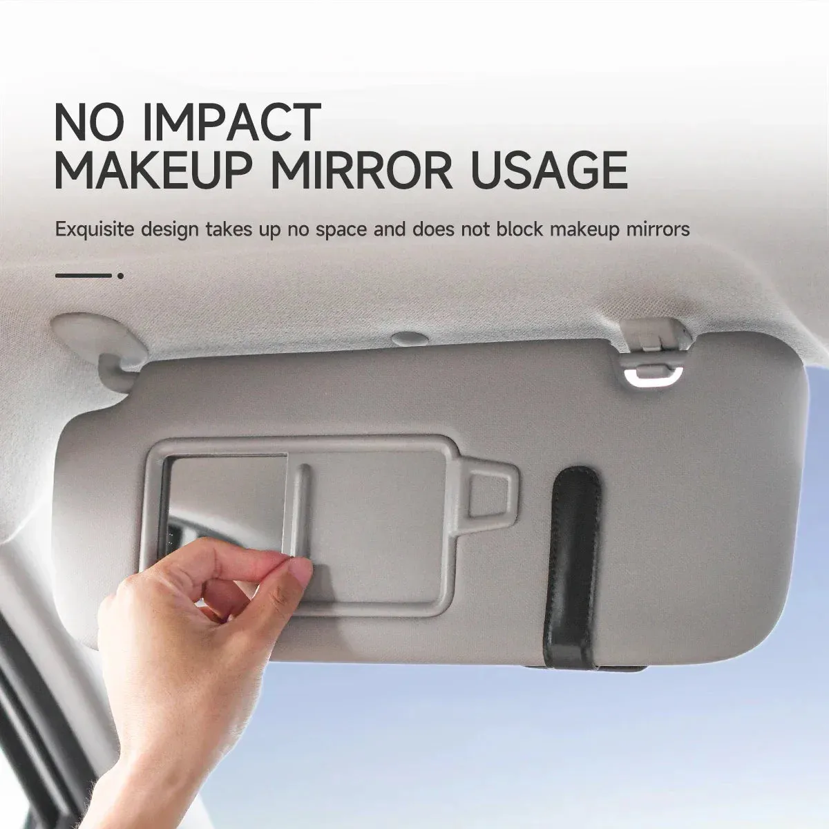 Car Sun Visor Clip Glasses Case Pu Leather Sunglasses Holder For Auto Visor Fits Most Glasses And Cards