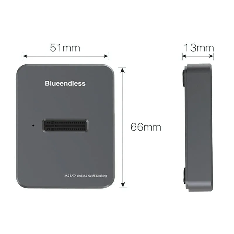 Dual Protocol M.2 Ssd Base for Sata / Nvme Drives Gray