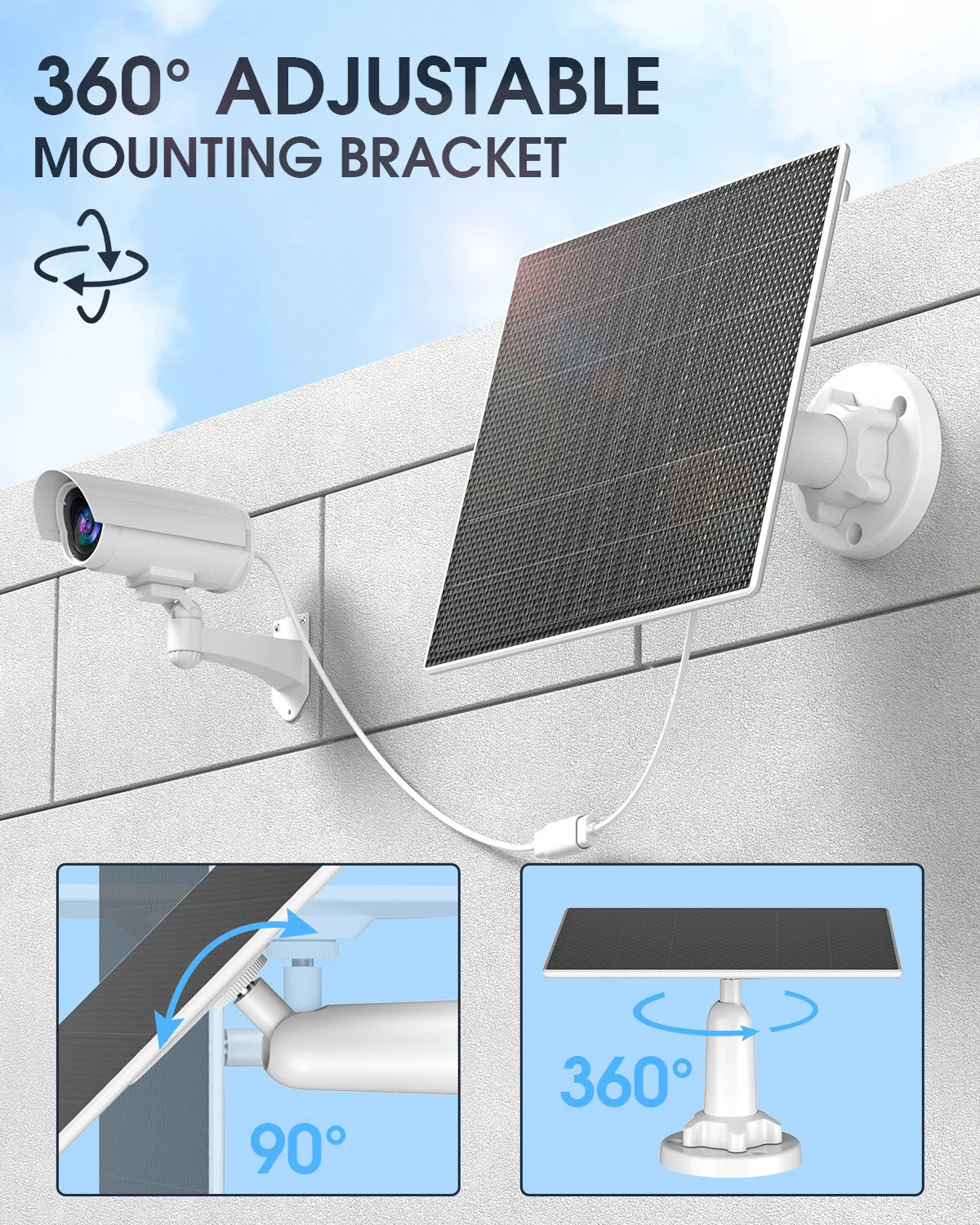 EBL 5W Solar Panel for Wireless Outdoor Security Camera