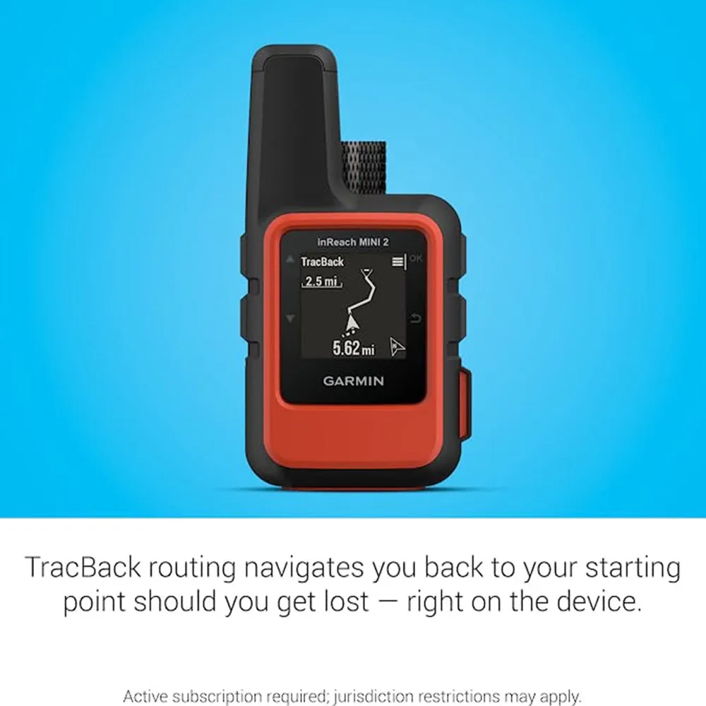 Garmin inReach Mini 2 Flame Red Hiking Handheld Lightweight and Compact Satellite Communicator - 010-02602-00