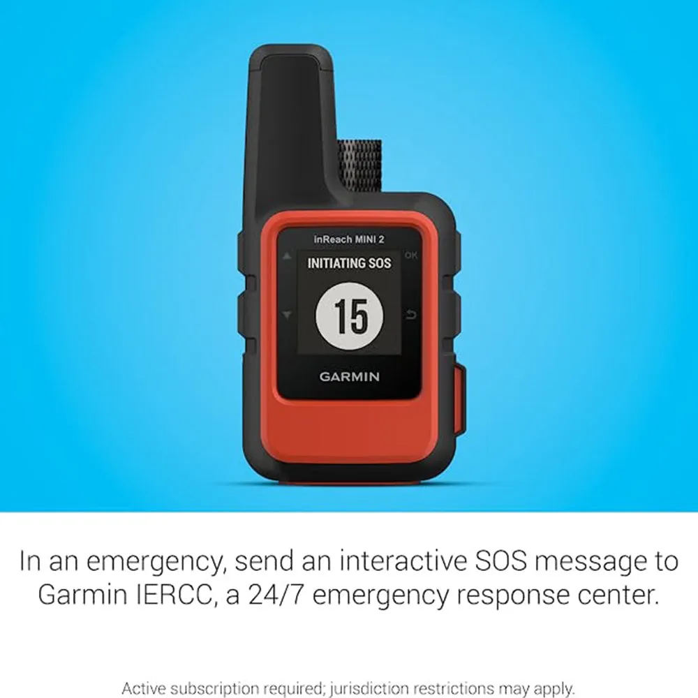 Garmin inReach Mini 2 Flame Red Hiking Handheld Lightweight and Compact Satellite Communicator - 010-02602-00
