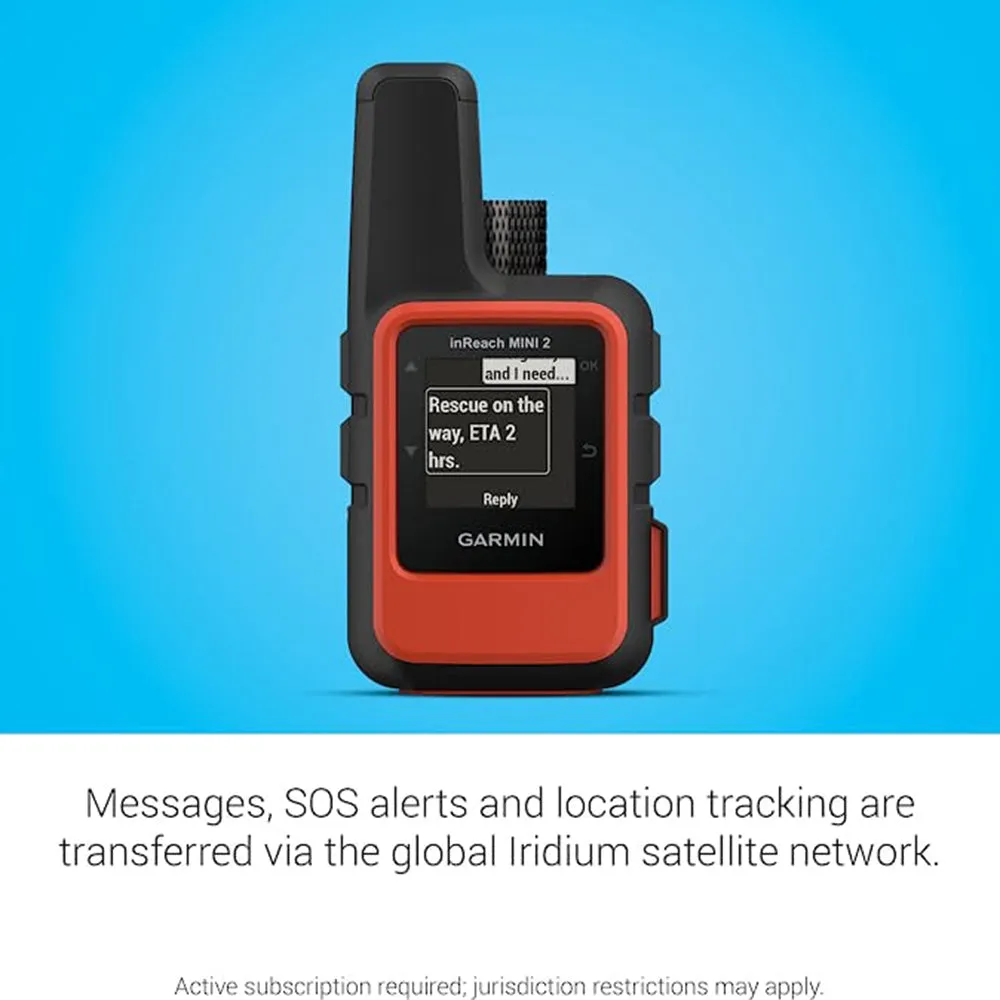 Garmin inReach Mini 2 Flame Red Hiking Handheld Lightweight and Compact Satellite Communicator - 010-02602-00