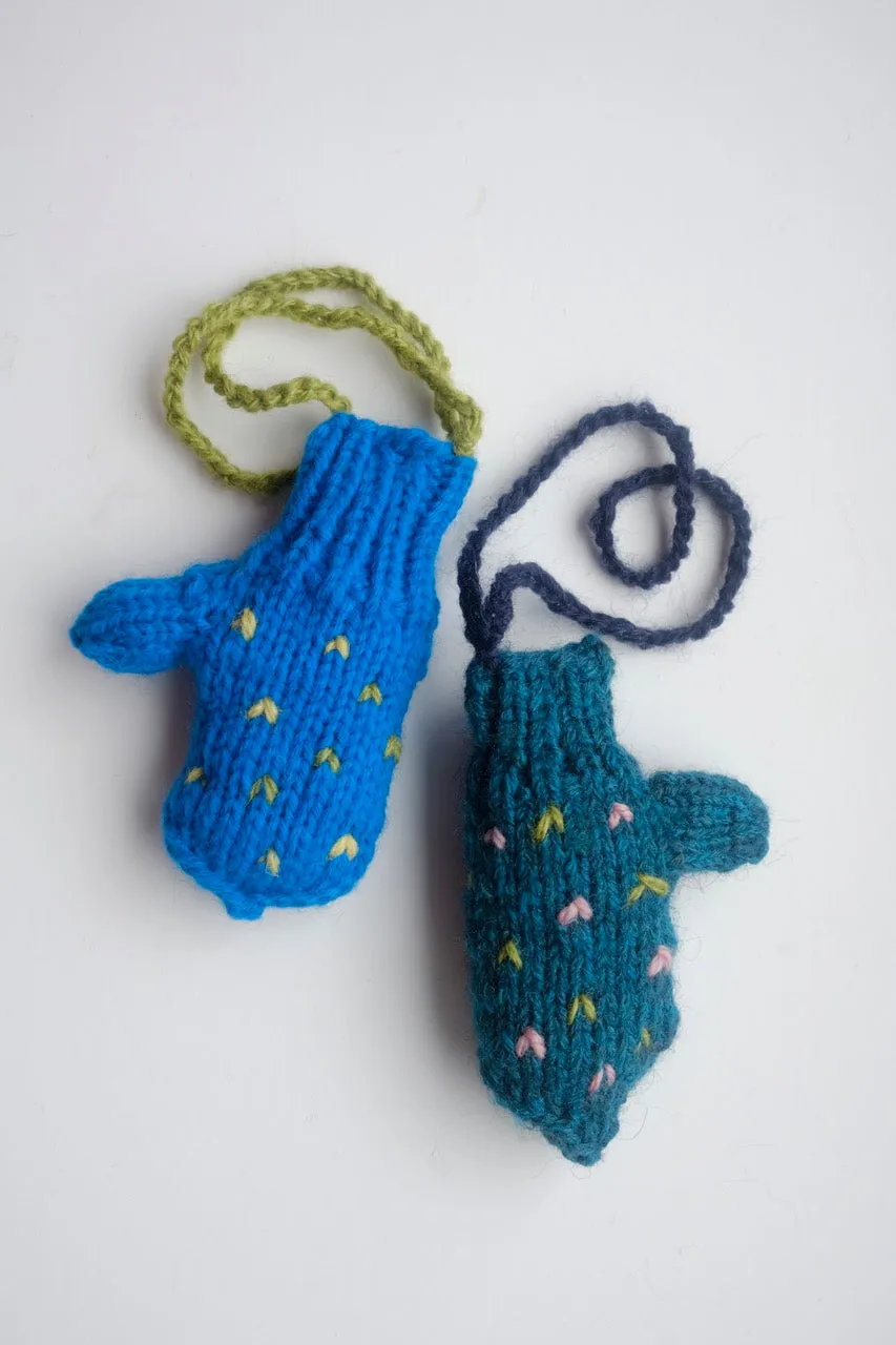 Hand crocheted charm. Blue Glove