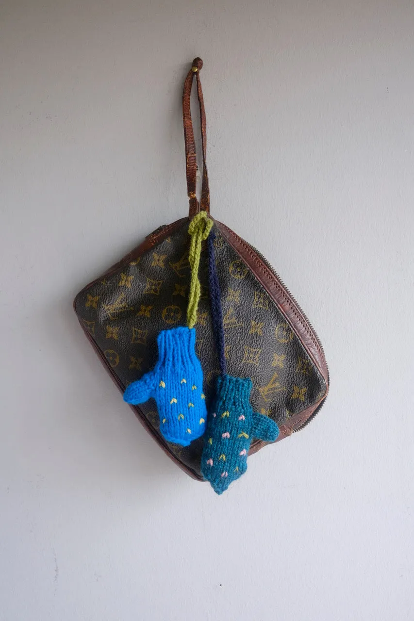 Hand crocheted charm. Blue Glove
