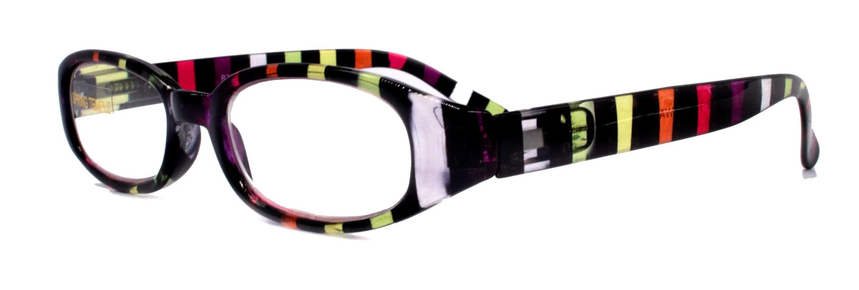 Isabella, (Premium) Reading Glasses, Fashion Reader (Purple, Black, pink)  1.25  6. Oval, High Magnification, NY Fifth Avenue (Wide Frame)