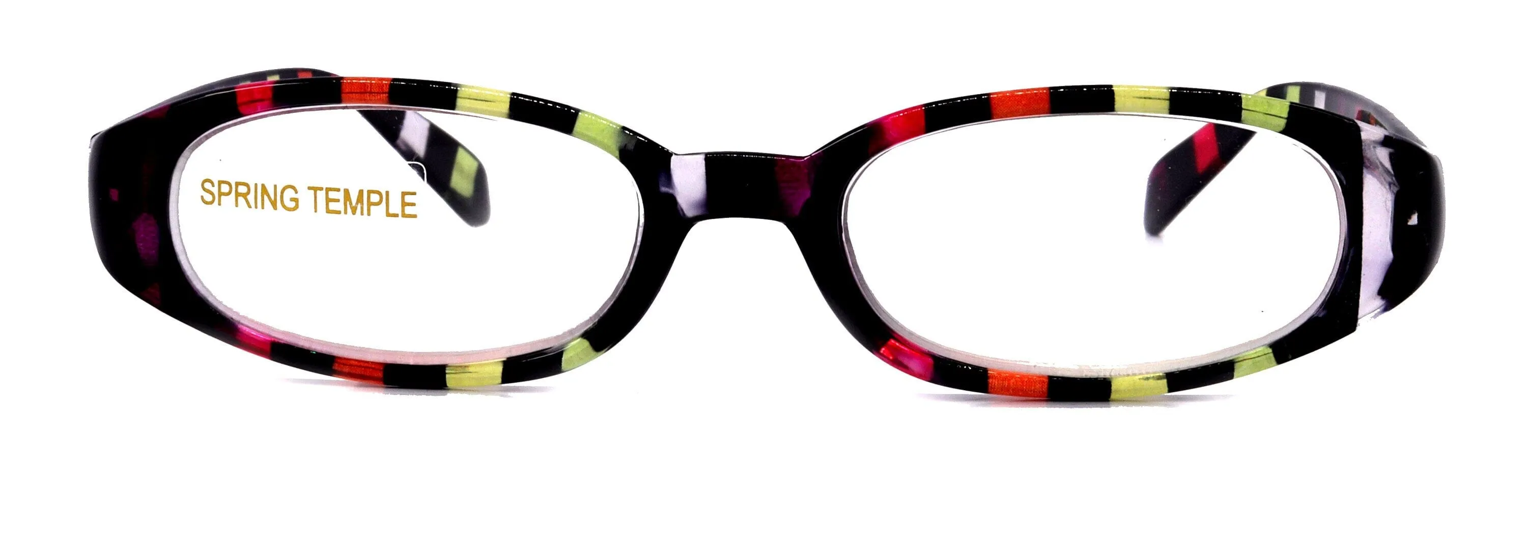 Isabella, (Premium) Reading Glasses, Fashion Reader (Purple, Black, pink)  1.25  6. Oval, High Magnification, NY Fifth Avenue (Wide Frame)