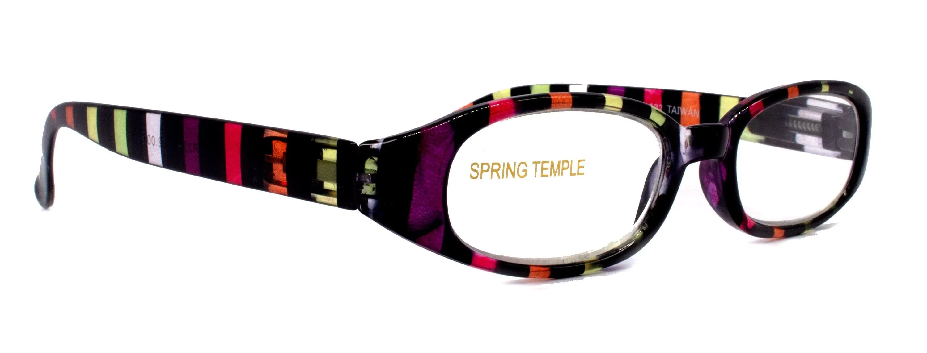 Isabella, (Premium) Reading Glasses, Fashion Reader (Purple, Black, pink)  1.25  6. Oval, High Magnification, NY Fifth Avenue (Wide Frame)