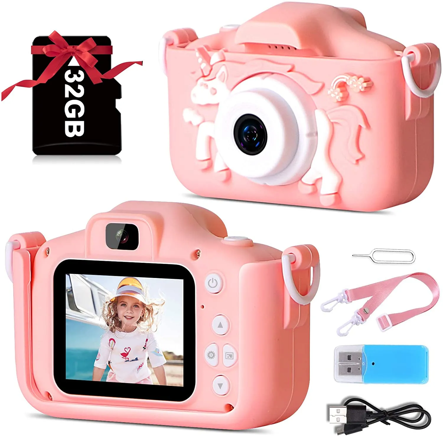 Kids Camera Girl's Gift, 1080P HD Digital Toddler Camera
