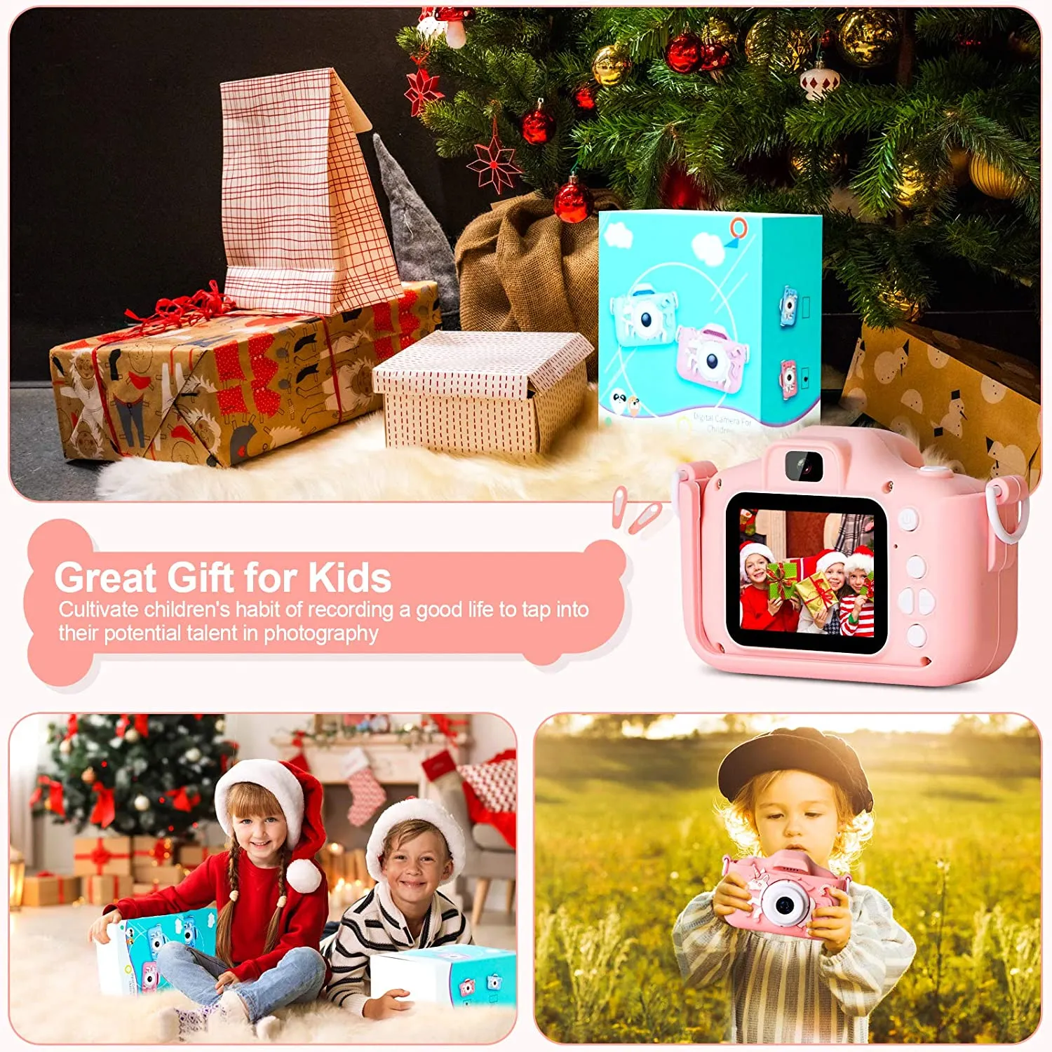 Kids Camera Girl's Gift, 1080P HD Digital Toddler Camera