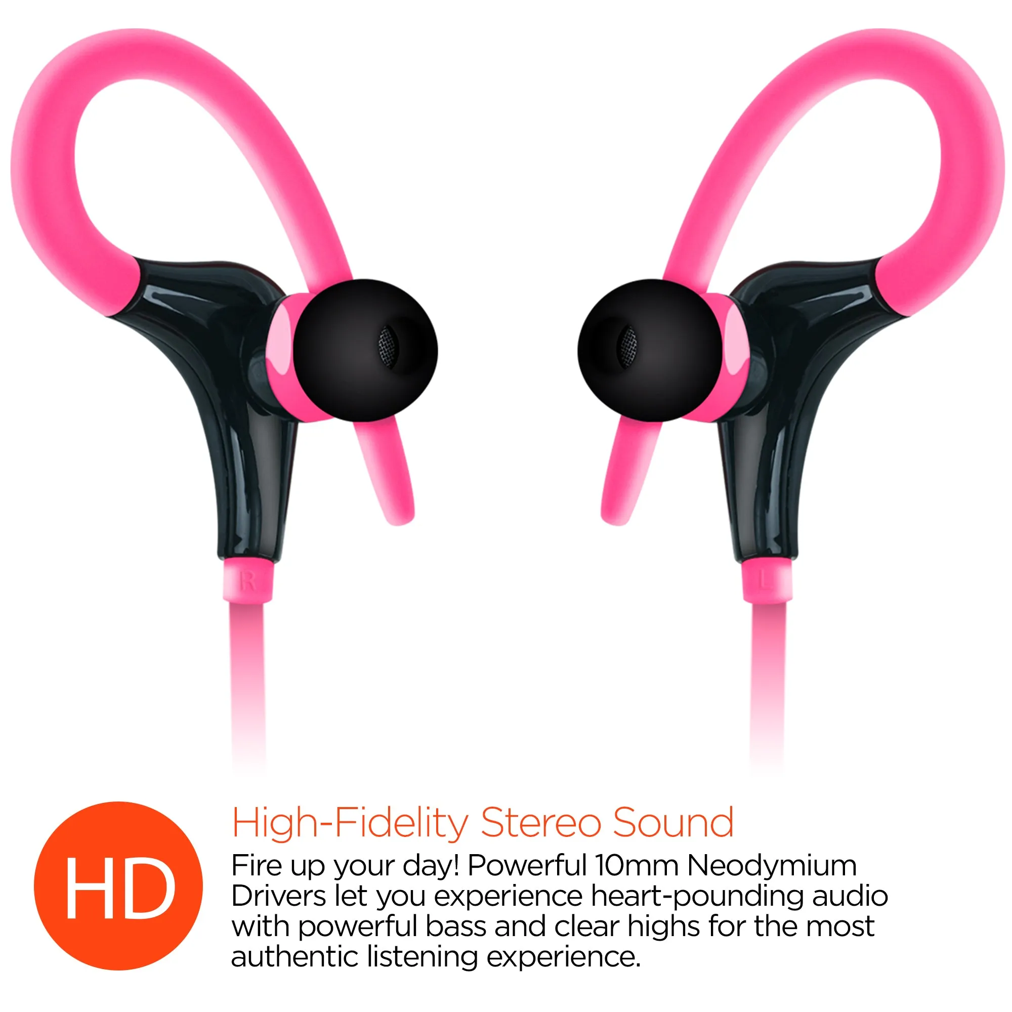 Marathon Sport Wireless Earphones - Active Pink
