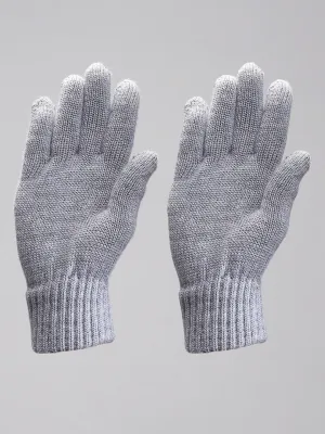 Men Grey Self Design Gloves