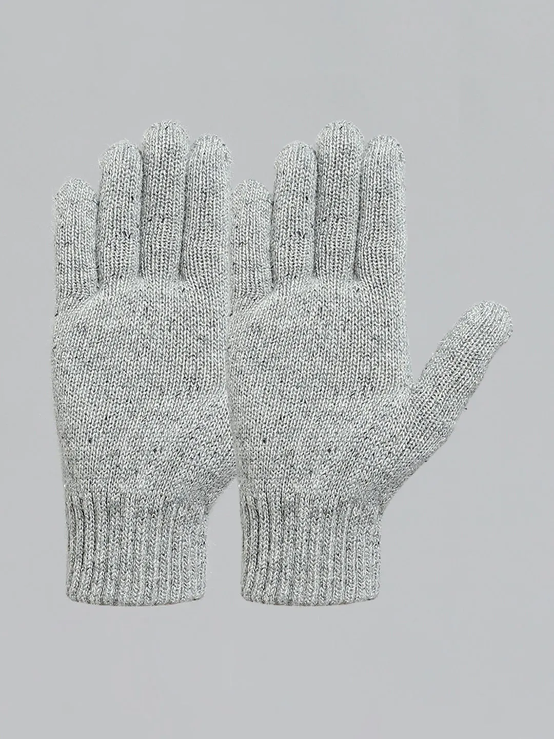 Men Grey Solid Gloves