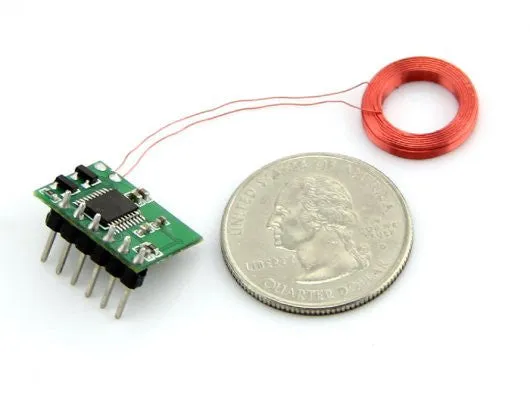 Mini 125Khz RFID Module - Pre-Soldered Antenna (35mm Reading Distance)