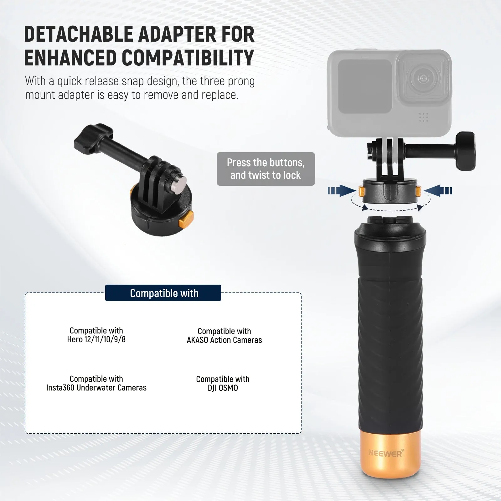 NEEWER GP23 Floating Hand Grip for Action Camera