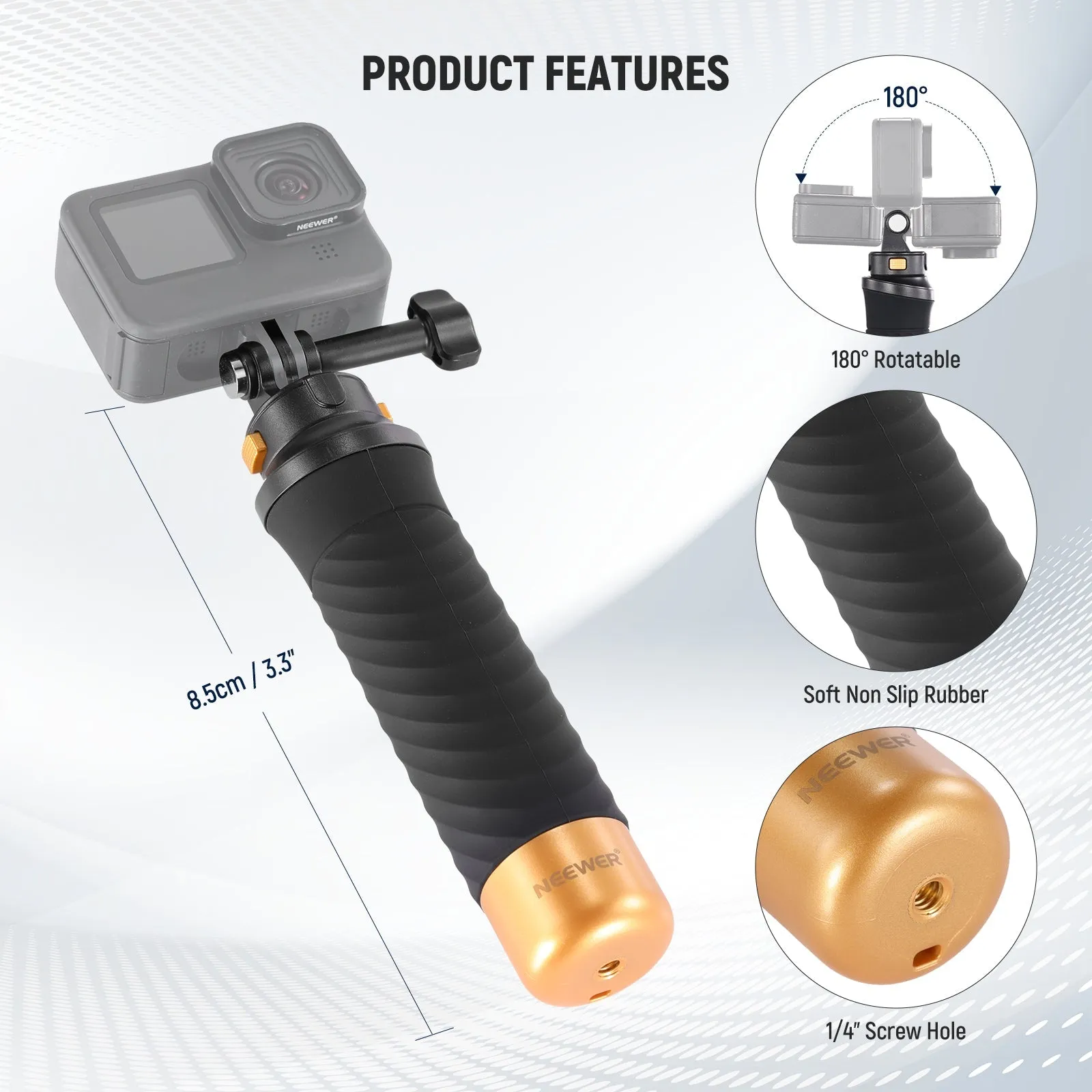 NEEWER GP23 Floating Hand Grip for Action Camera