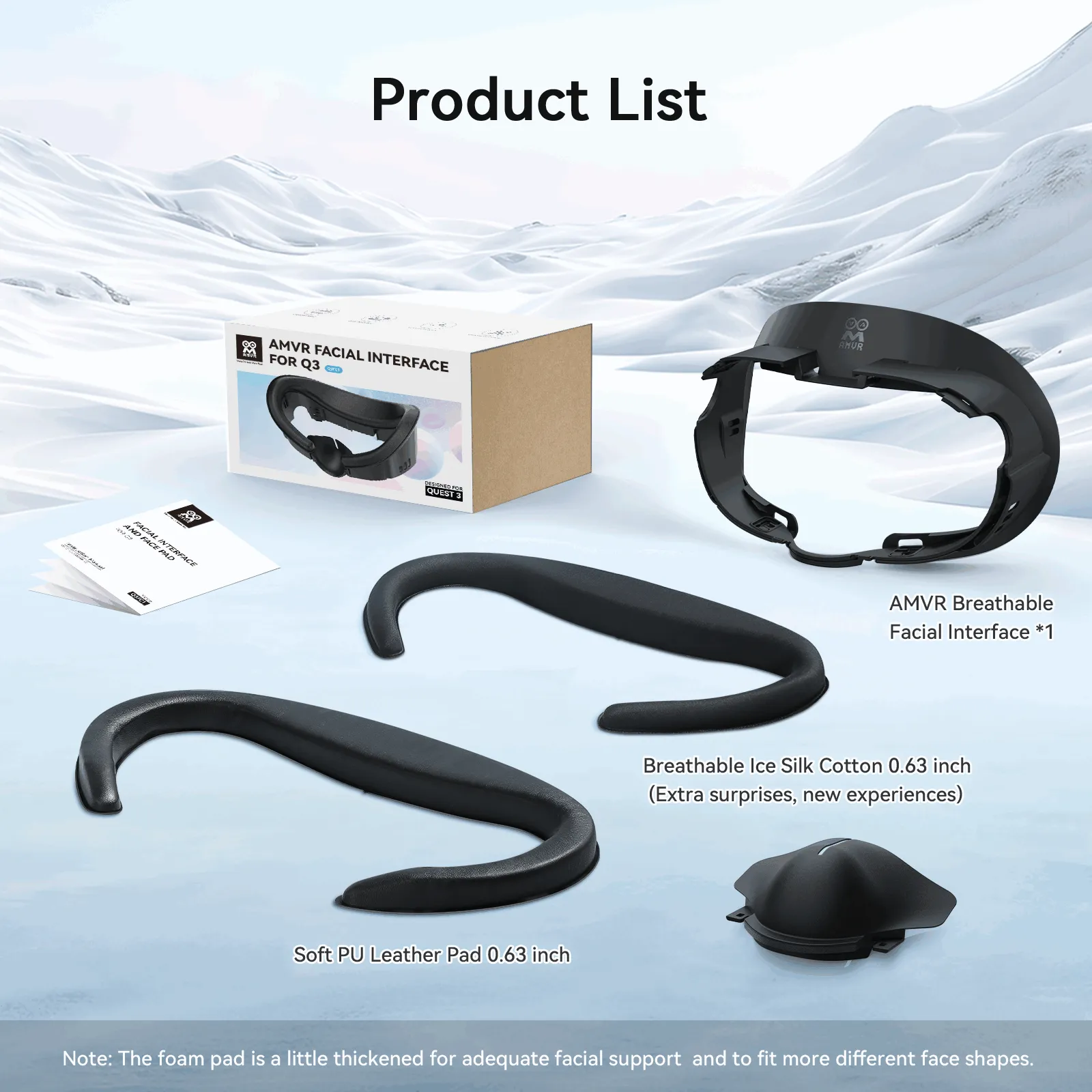 PU Leather Facial Interface for Quest 3 (Q3FC1)
