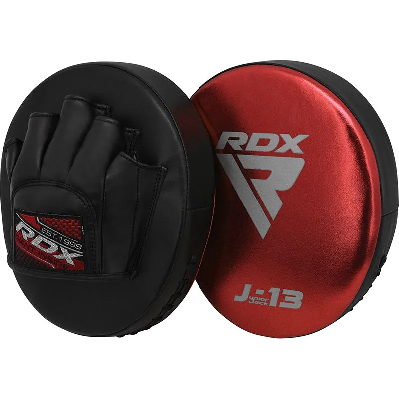 RDX J13 KIDS 8oz Red boxing gloves and focus Pads Set