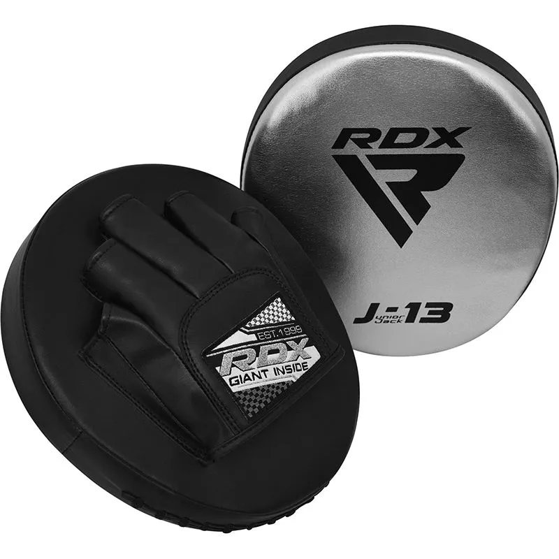 RDX J13 KIDS 8oz SILVER Boxing Gloves & Pads Set