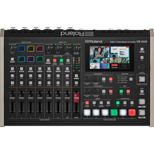Roland VR-6HD Direct Streaming AV Mixer Bundle with Sony Headphones   Micro Converter & Cable KIT