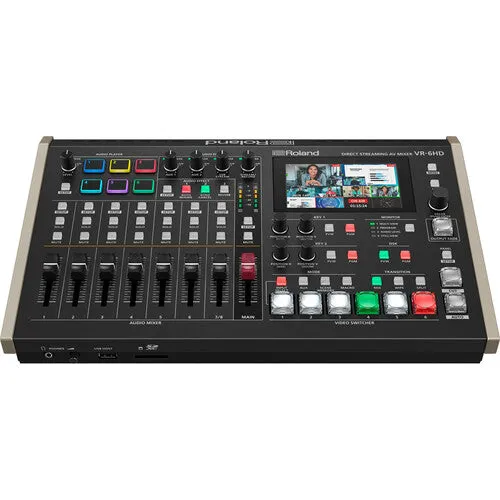 Roland VR-6HD Direct Streaming AV Mixer Bundle with Sony Headphones   Micro Converter & Cable KIT