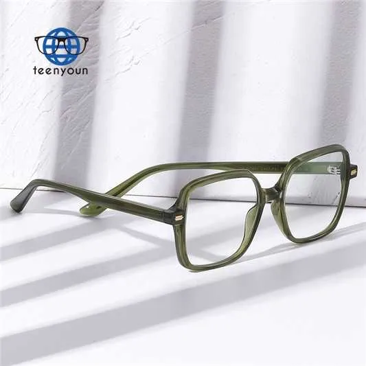 Tr90 frame, unisex glasses, women, anti-blue ray glassesنظارات ماركة (Teenyoun) مصنوعة من الكريستال ، إطار مصنوع من Tr90 ، نظارات للجنسين ، نظارات مربعة للرجال والنساء ، نظارات مضادة للأشعة الزرقاء