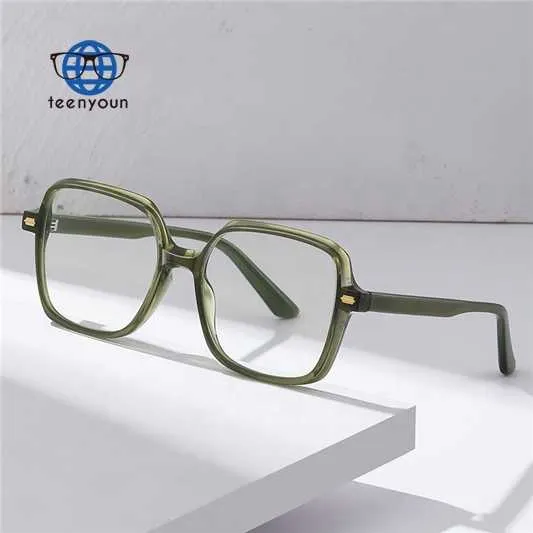 Tr90 frame, unisex glasses, women, anti-blue ray glassesنظارات ماركة (Teenyoun) مصنوعة من الكريستال ، إطار مصنوع من Tr90 ، نظارات للجنسين ، نظارات مربعة للرجال والنساء ، نظارات مضادة للأشعة الزرقاء