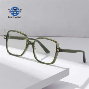 Tr90 frame, unisex glasses, women, anti-blue ray glassesنظارات ماركة (Teenyoun) مصنوعة من الكريستال ، إطار مصنوع من Tr90 ، نظارات للجنسين ، نظارات مربعة للرجال والنساء ، نظارات مضادة للأشعة الزرقاء