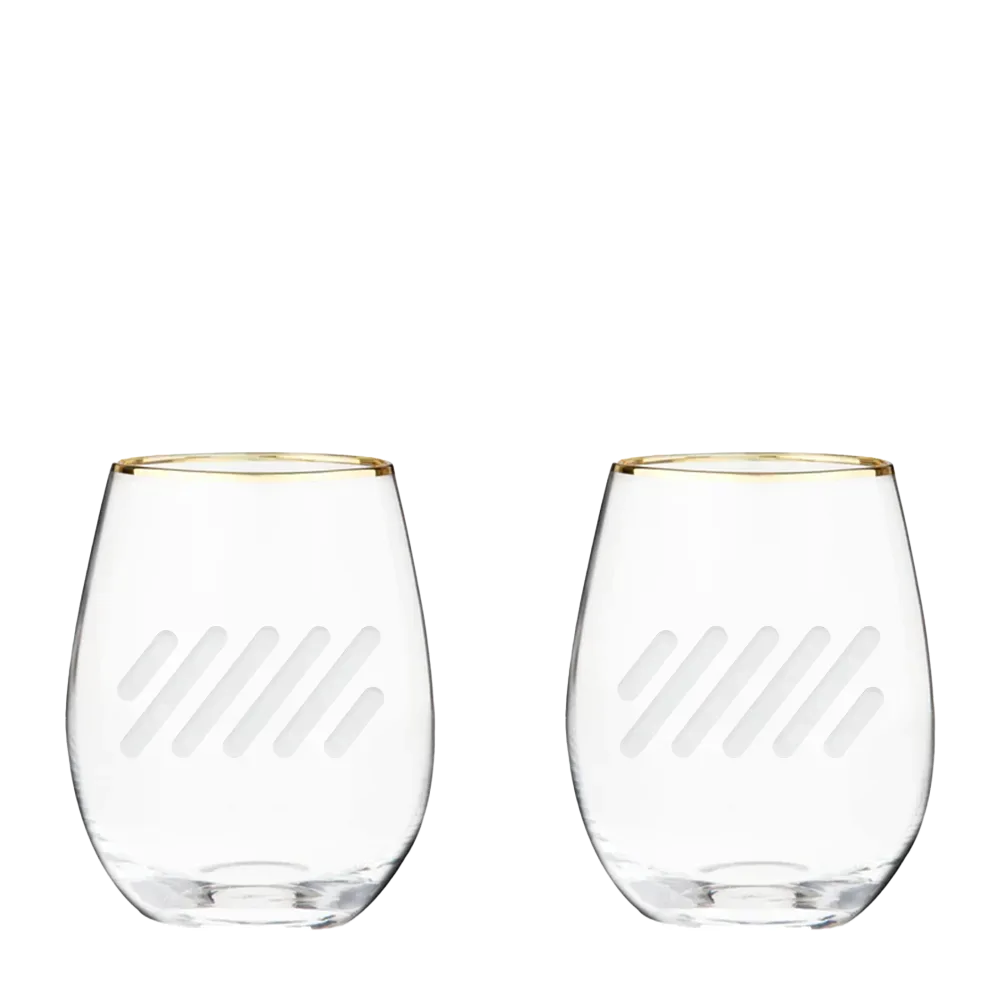 Twine Living Co. Gilded 18 oz. Stemless Wine Glass (set of 2)