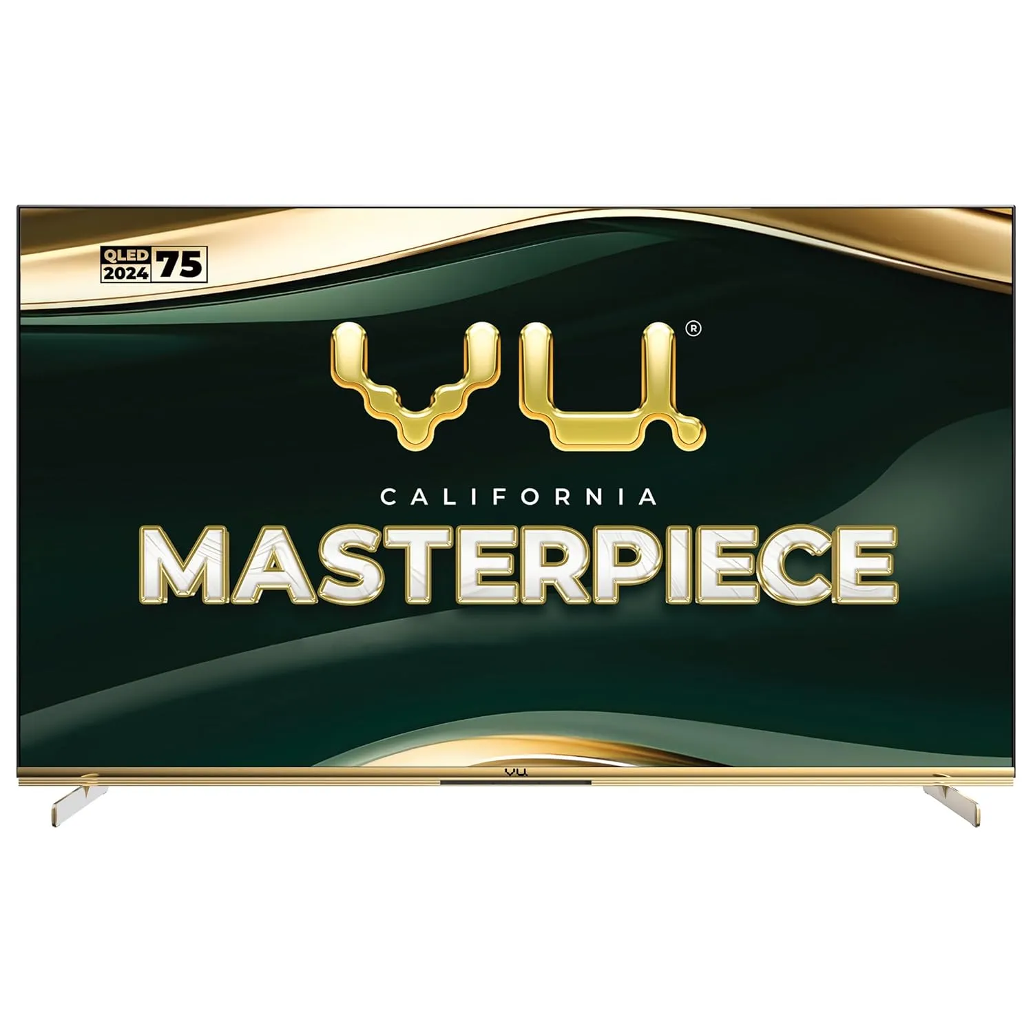 Vu 189cm (75 inches) Masterpiece Frame Series 4K QLED TV 75 MASTERPIECE (Armani Gold) 3 Years Warranty